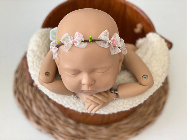 Coroa Lacinhos Floral Verde