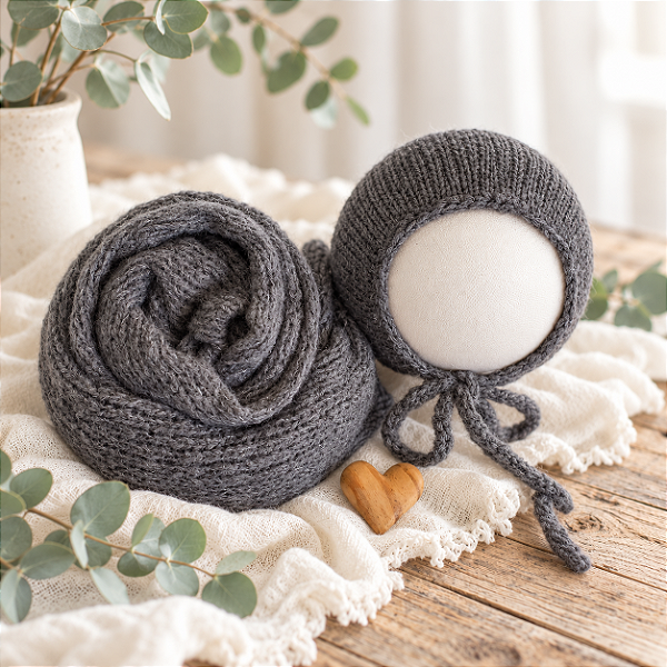 Conjunto Wrap Mohair Grafiato