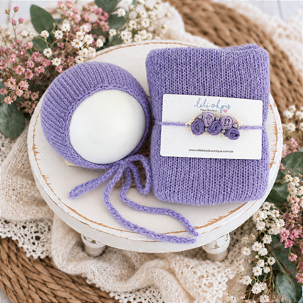 Kit Wrap Mohair Lilás