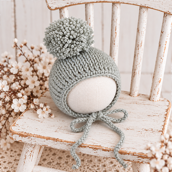Touca Pompom Candy Verde Sage