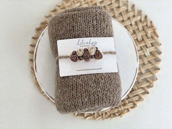 Conjunto Wrap Mohair com Headband Canoas