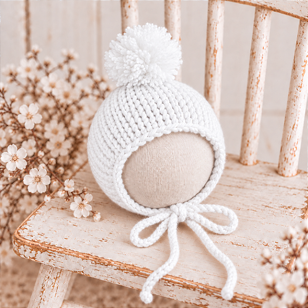 Touca Pompom Candy Branco