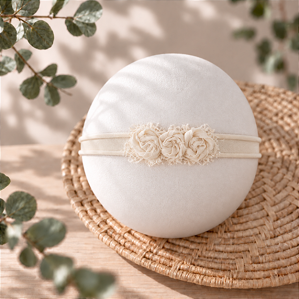 Headband Florzinhas Creme