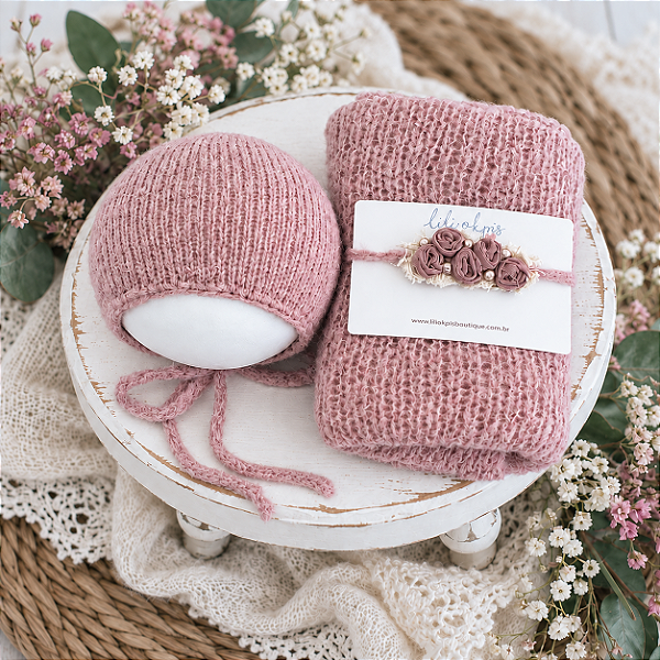 Kit Wrap Mohair Rose