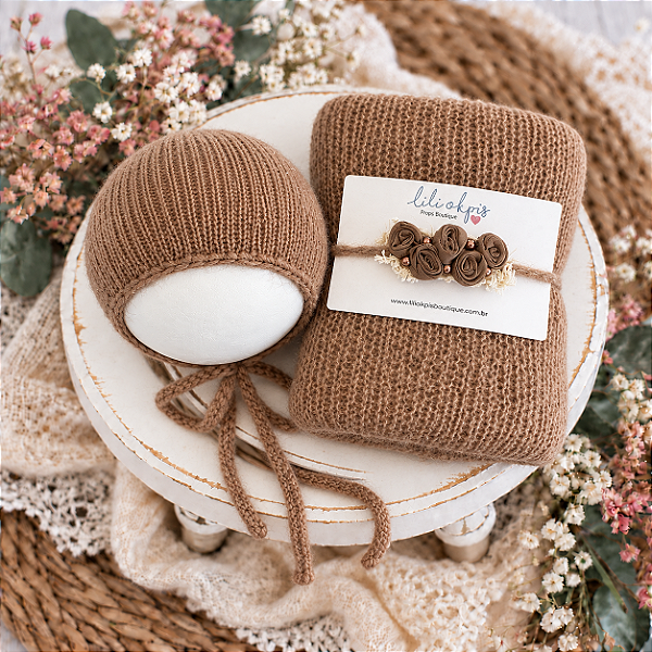 Kit Wrap Mohair Amêndoas