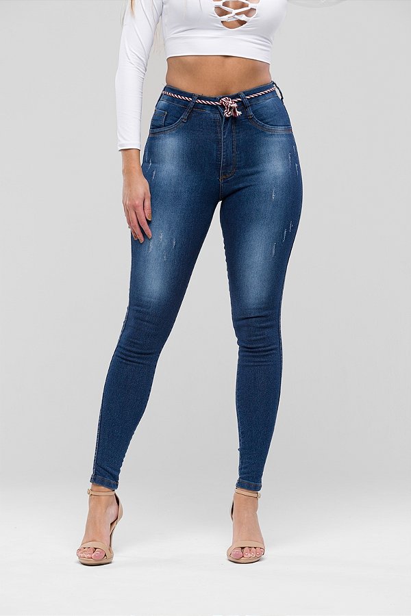 Calça Jeans Skinny Melinda com Cordão