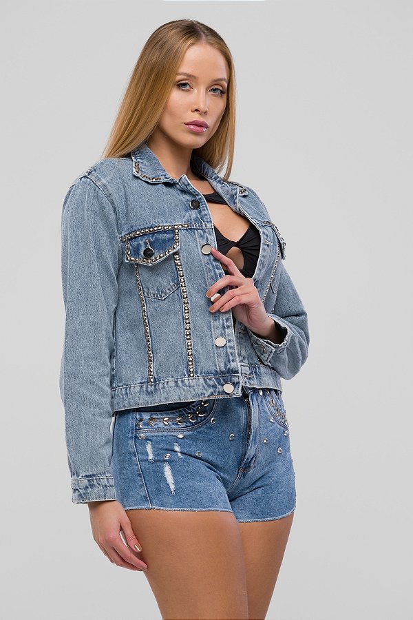 Jaqueta Jeans com Esferas