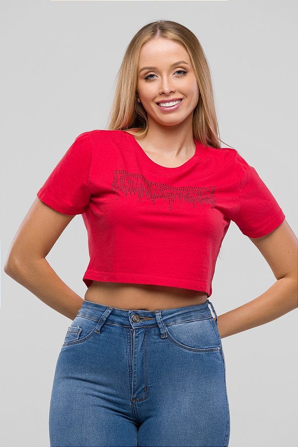 Cropped Tonrover com Strass
