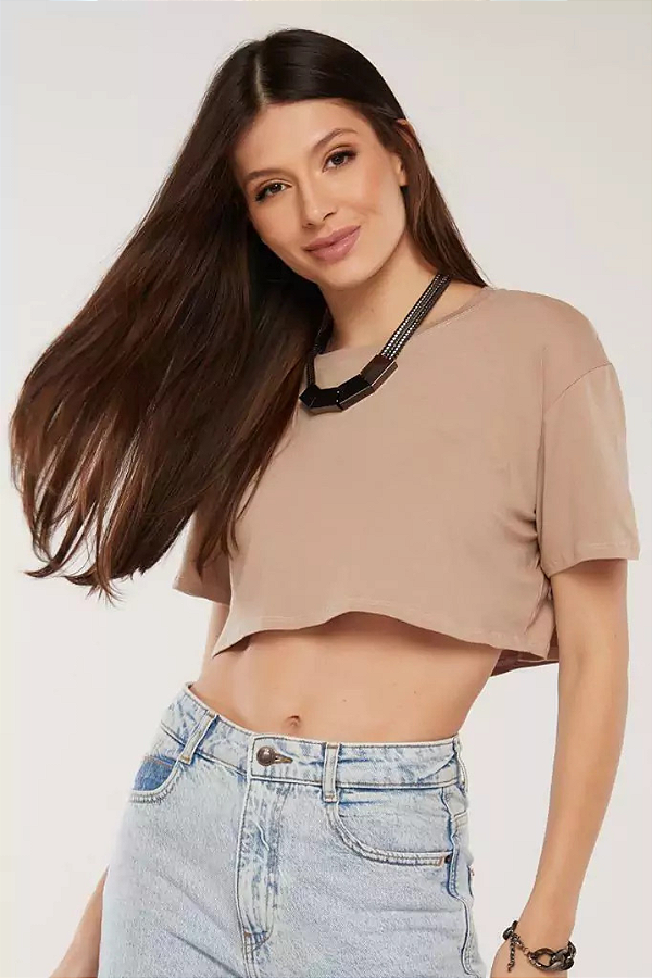 Cropped Básic Caqui