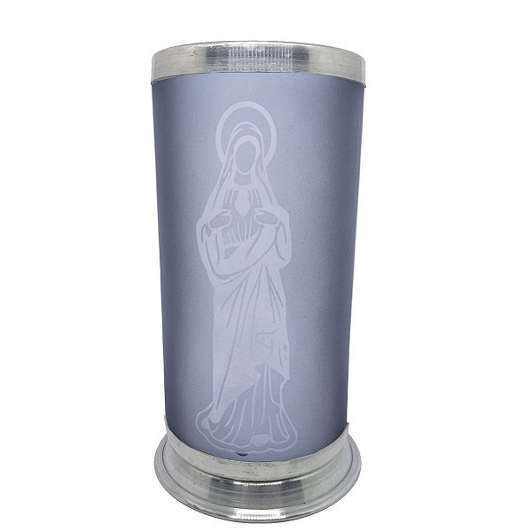 Cúpula Porta vela Imaculado Coração de Maria vidro jateado
