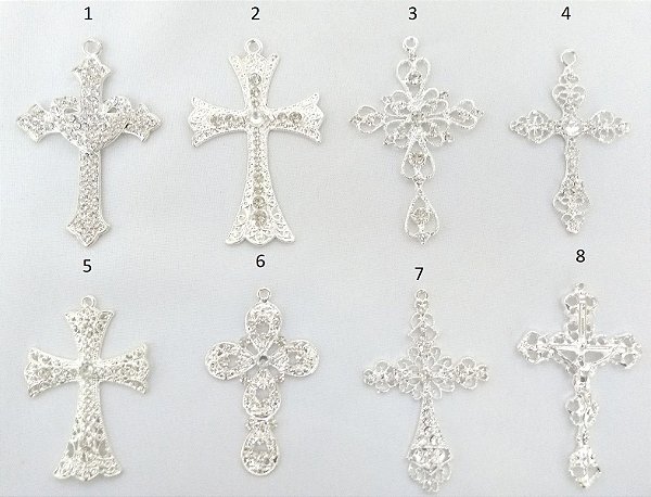 Crucifixo Cruz Para Terço De Noiva Banho de Prata Vários Modelos