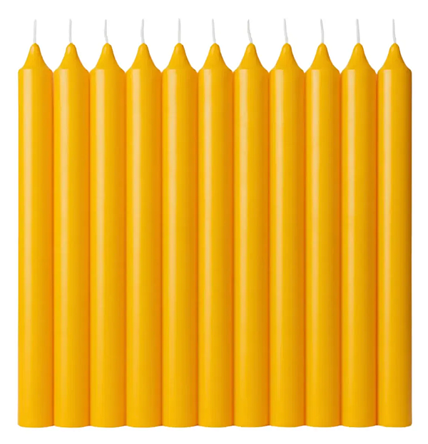 Vela Palito Amarela 18cm kit 10 Unidades