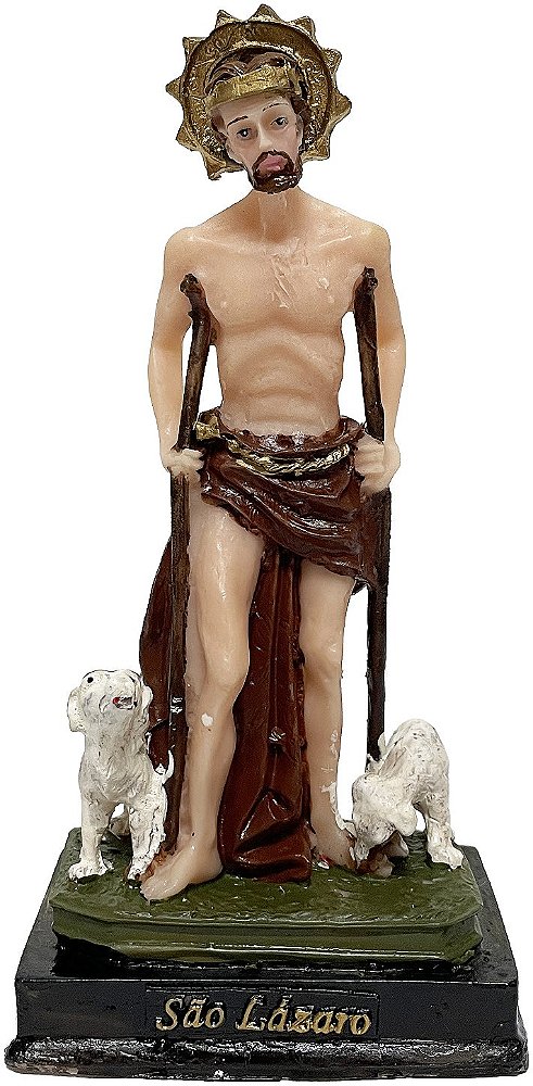 Imagem Estatua São Lazaro 15 Cm Resina