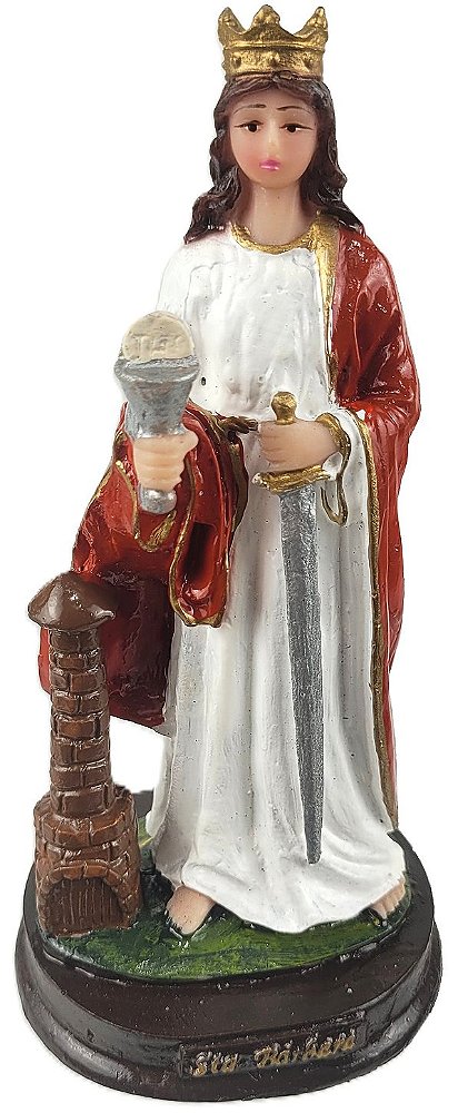 Imagem Santa Bárbara Resina 15cm