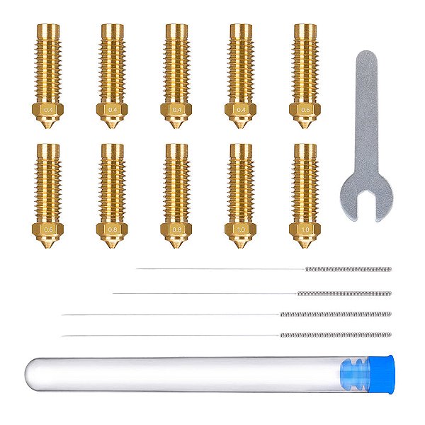 Kit de Bicos de Latão Multi-Tamanhos para Neptune 4 Plus / 4 Max (inclui 0,2/0,4/0,6/0,8 mm)