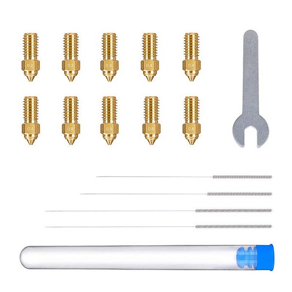 Kit de Bicos de Latão Multi-Tamanhos para Neptune 4 / 4 Pro (inclui 0,2/0,4/0,6/0,8 mm)