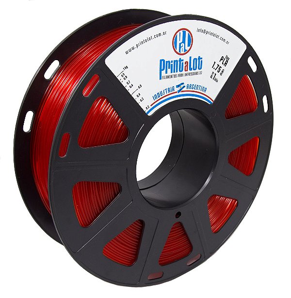 Filamento PLA 3DI Vermelho Translucido 1,75mm 1Kg PrintaLot