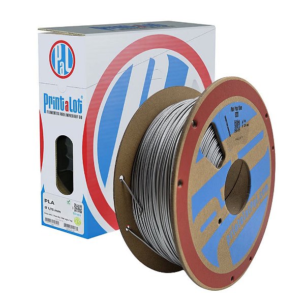 Filamento PLA Metal Prata 1,75mm 1Kg PrintaLot