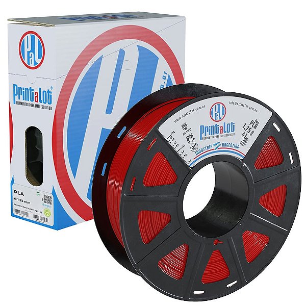 Filamento PLA Translúcido Vermelho 1,75mm 1kg Printalot