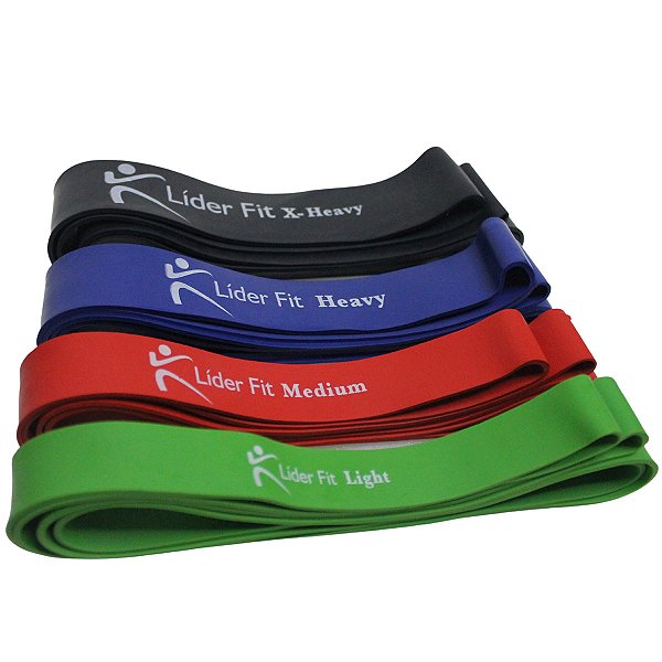 Kit 4 Unidaes De Elásticos Thera Bands Para Treino De Musculação Profissional Líder Fit