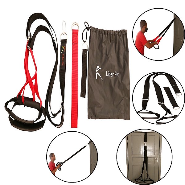 Fita De Elevação TRX Para Treino Suspenso Livre Profissional  Com Ancorador Linha Prêmium