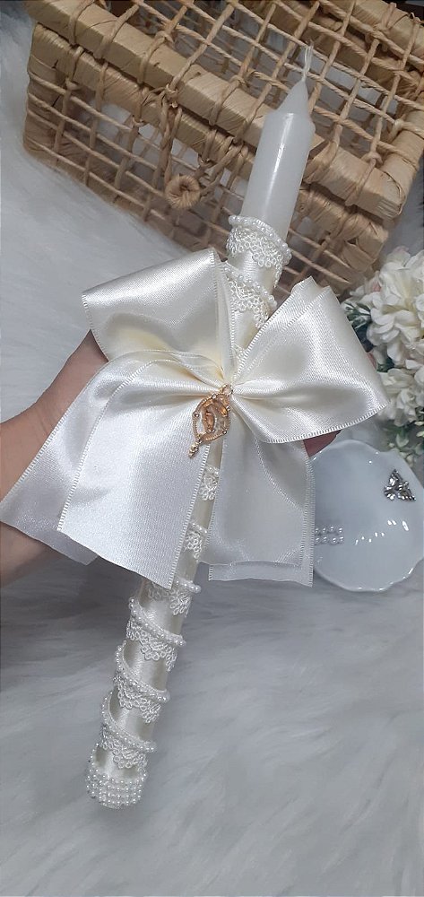 Vela Pérola e pingente