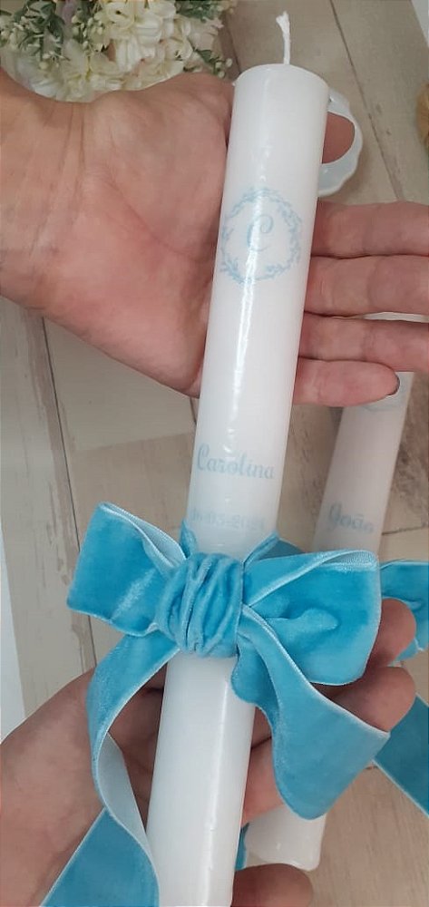 Vela de batismo estilo Europeu
