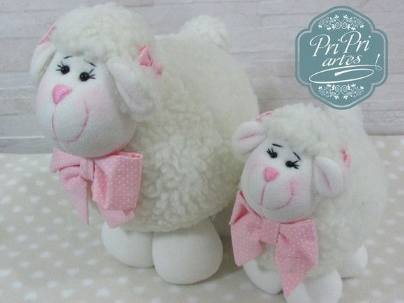 Kit ovelhinha Bola Pelúcia- tamanho 15cm e 20cm de altura