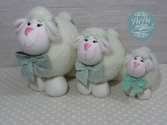 Kit  3 ovelhinhas 15cm, 20cm e 25cm