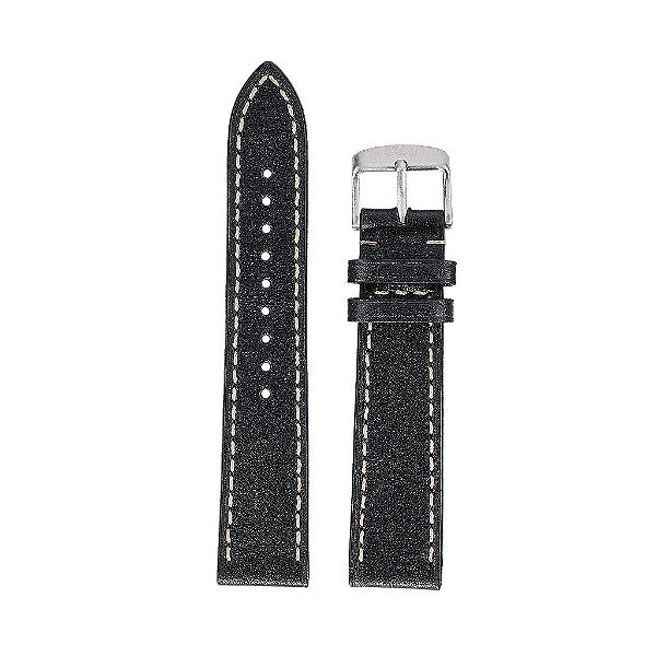 Laco Pulseira Couro Stuttgart/Karlsruhe Preta 20mm ( Modelos 42 )