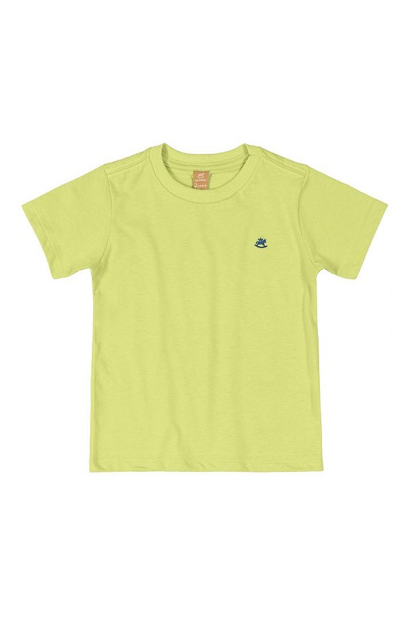 Camiseta Infantil Lisa - Manga Curta - Verde Limão - Tam 1