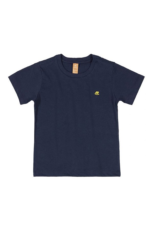 Camiseta Infantil Lisa - Manga Curta - Azul Marinho