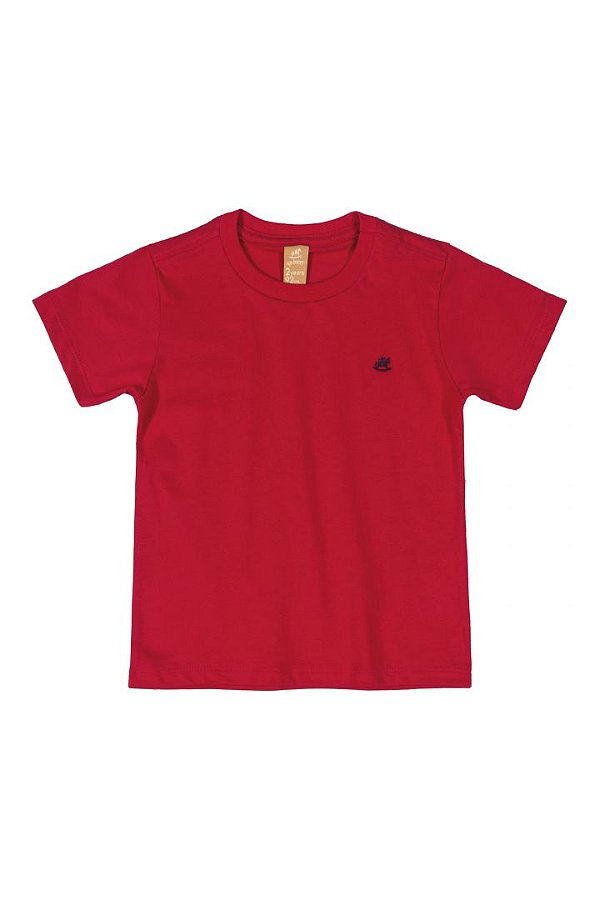 Camiseta Infantil Lisa - Manga Curta - Vermelha