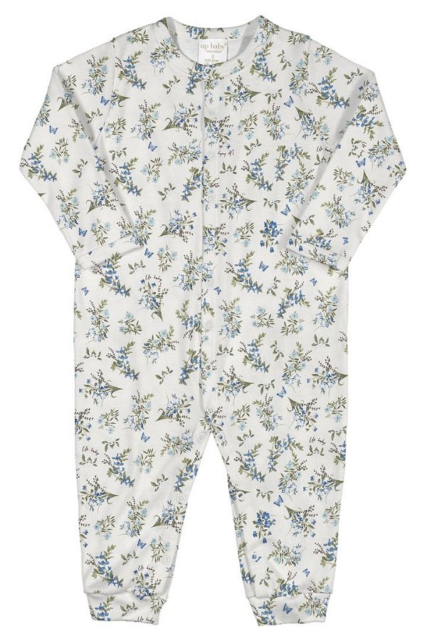Pijama Macacão Infantil - Estampa Floral - Tam 2