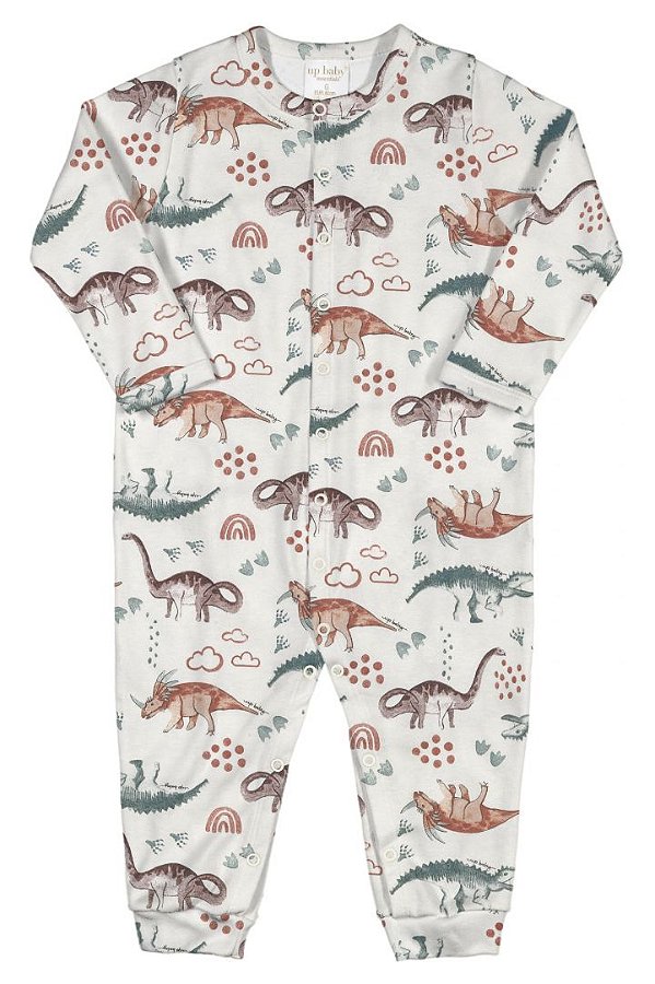 Pijama Macacão Infantil - Estampa Dino - Tam 3