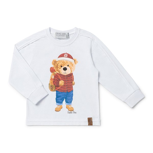 Camiseta Manga Longa Urso Explorador - Dame Dos - Tam 1
