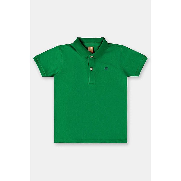 Camisa Polo Manga Curta Piquet Verde Bandeira