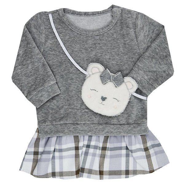 VESTIDO LITTLE BEAR CINZA