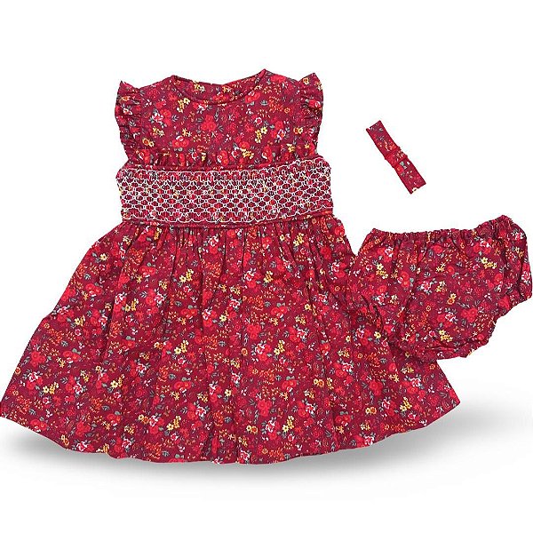 VESTIDO FLORAL VINHO