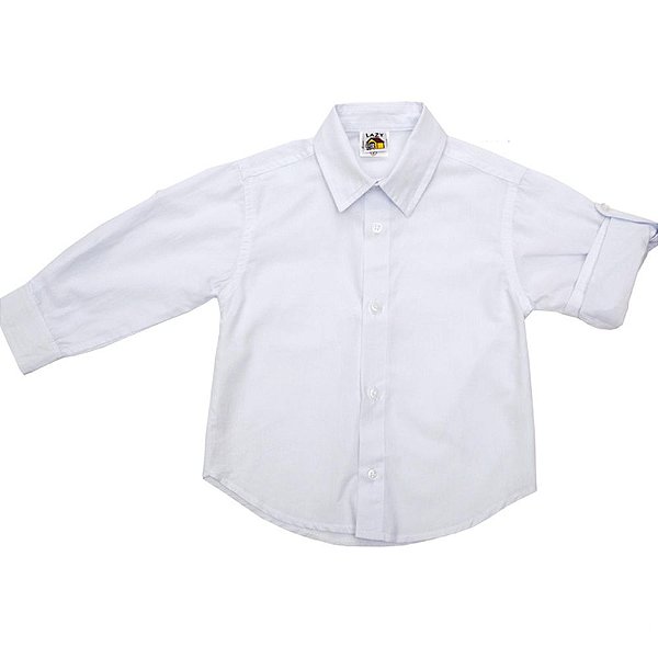 Camisa Manga Longa Branca - Tam 3 a 10