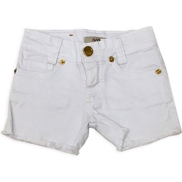 Shorts Branco Jeans Meninas - Tam 2 ao 6
