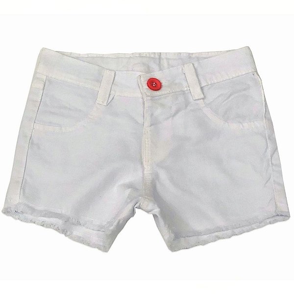 Shorts Feminino Jeans Baby Branco - Tam M a 1