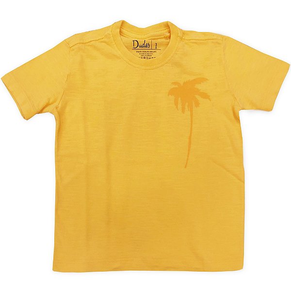 T-shirt Infantil Masculina Coqueiro Amarela - 1 a 8