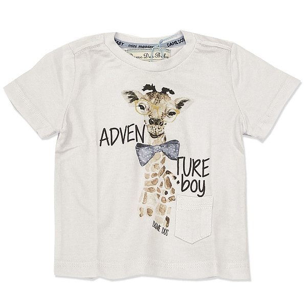 Camiseta Infantil Estampa Girafa - Tam P ao 2