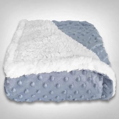 Cobertor Infantil Forrado Sherpa - Estampa Dots - Cor Azul