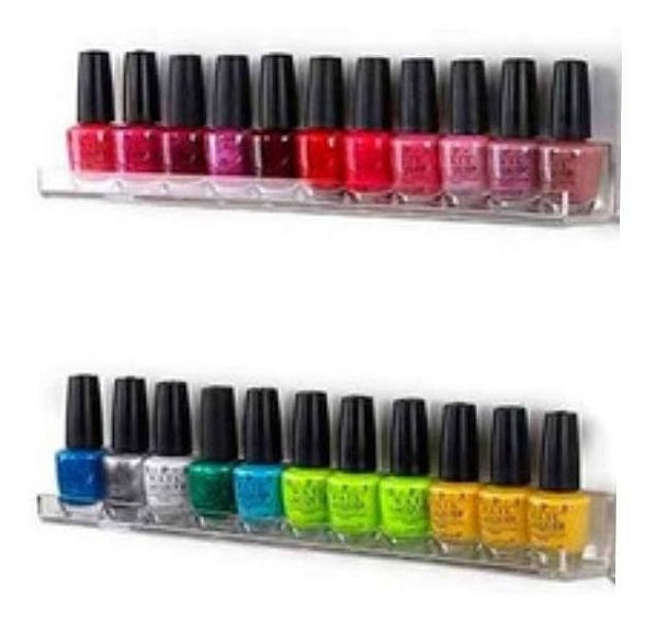 2 Expositor Prateleira Esmalte Organizador Manicure 40x6cm