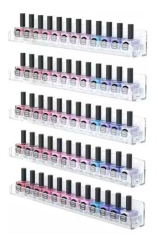 6 Prateleiras Cristal Expositor Esmalte Organizador Manicure