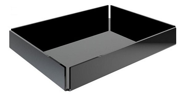 Bandeja Em Acrílico Preto Brilhante 40 Cm X 30 Cm Top