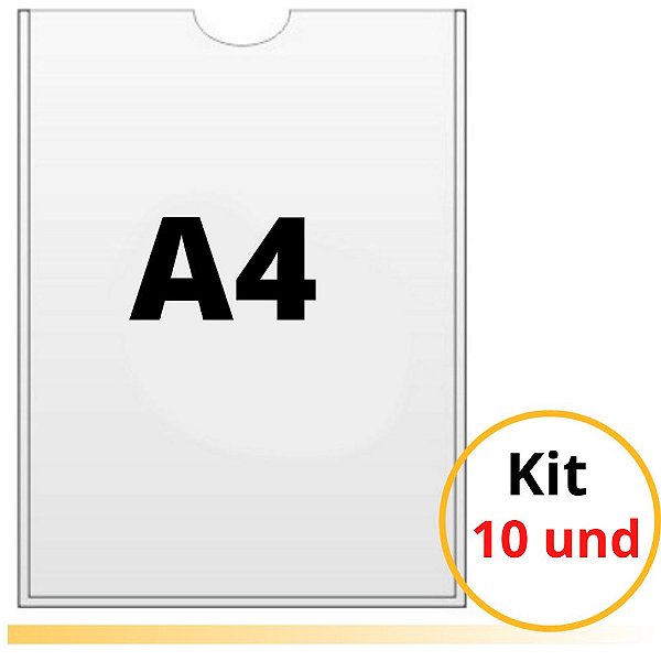 Quadro De Aviso Display Parede Porta Folha A4 - 10Und