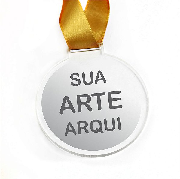 Medalha Redonda 5cm Acrílico Cristal P/ Personalizar - 50und
